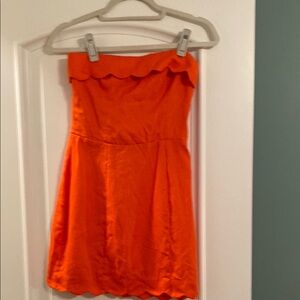 Orange Strapless Dress